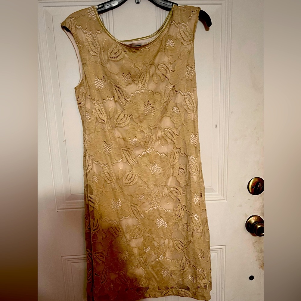 midi dress color tan sizes 6